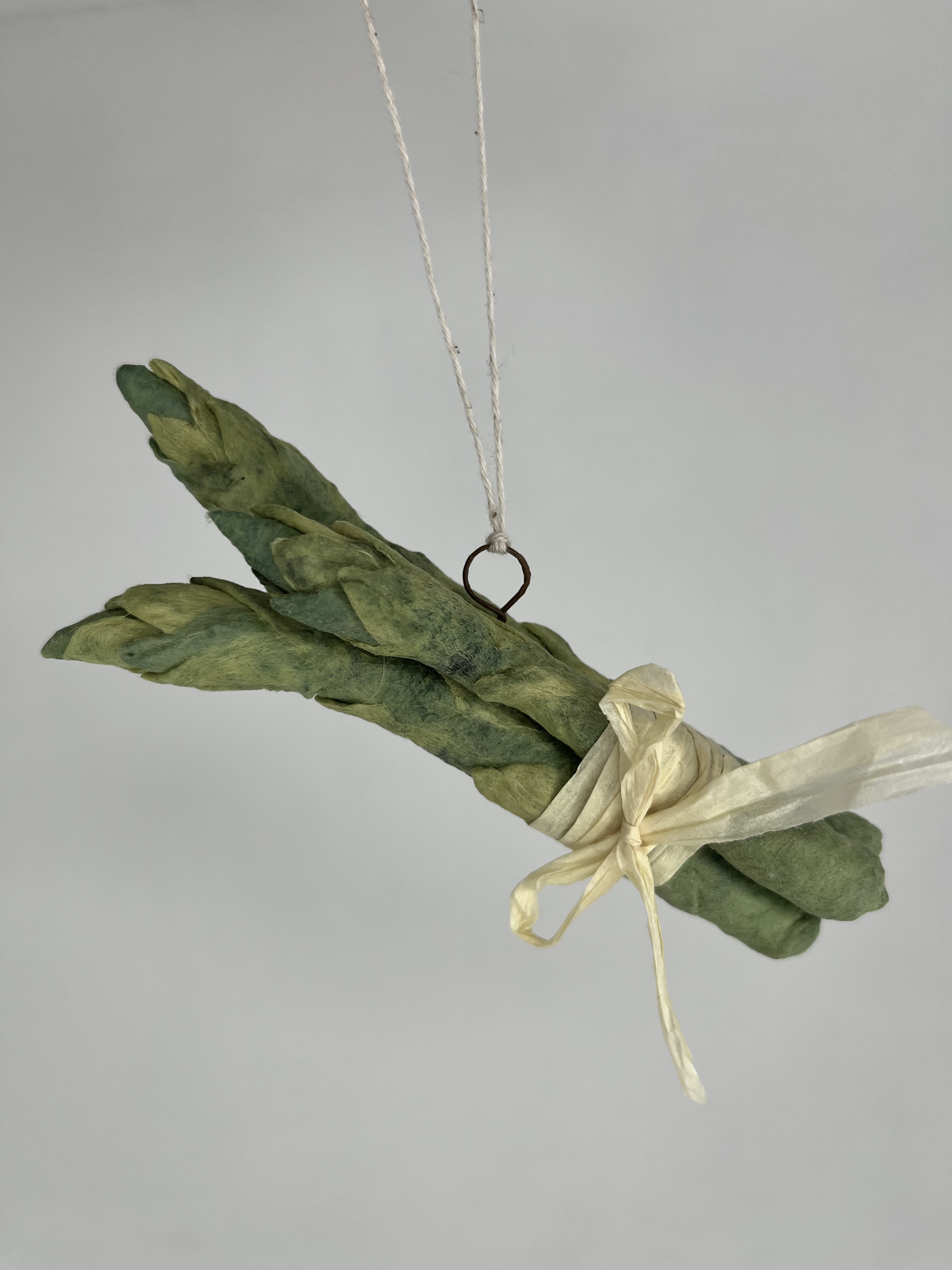 Spun cotton ornament Bunch of Asparagus Photo